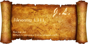 Jánossy Lili névjegykártya