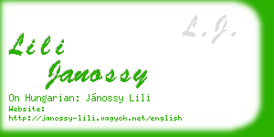 lili janossy business card
