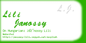 lili janossy business card